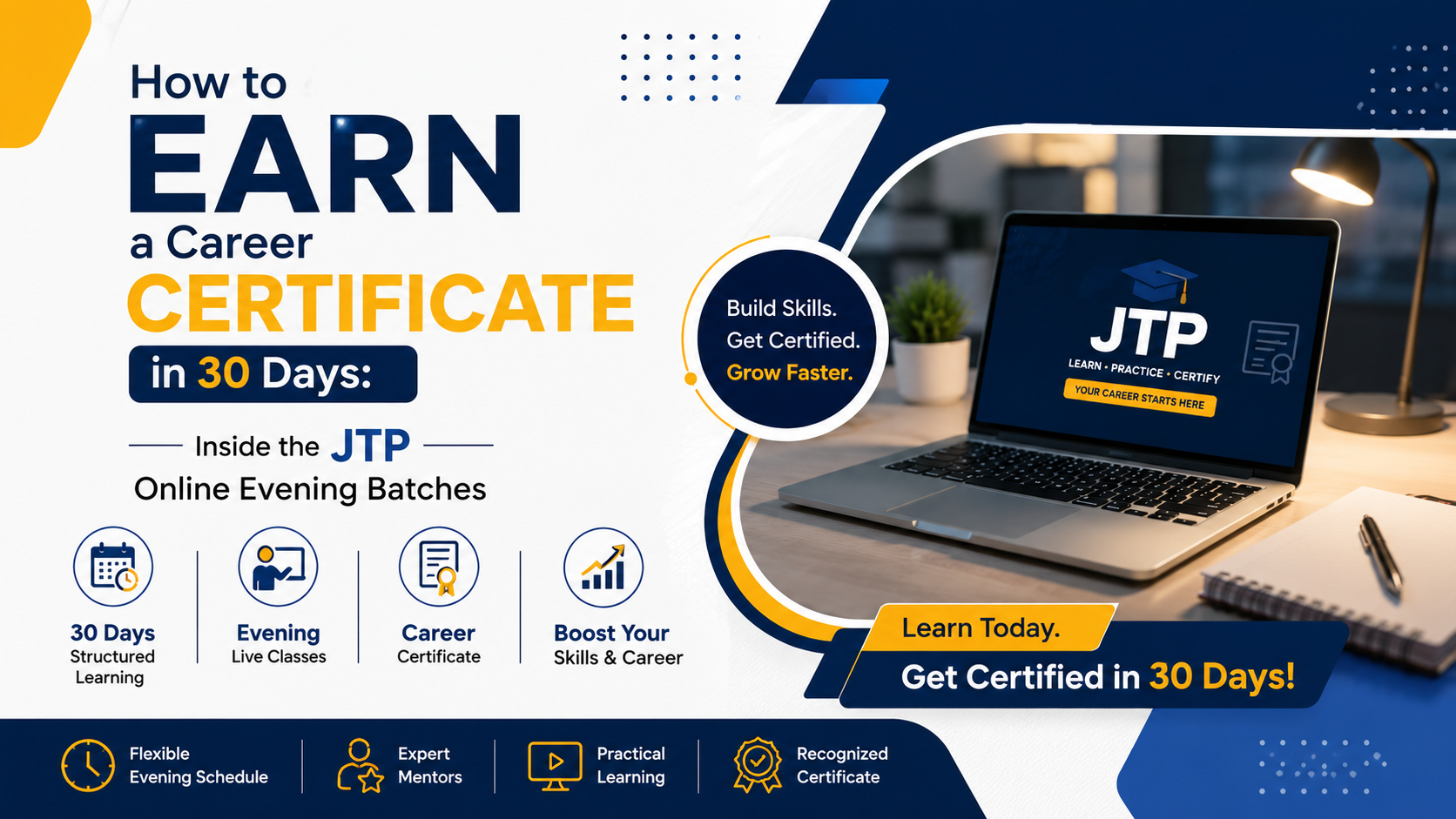 Earn Your Career Certificate in 30 Days: JTP Evening Batches 2026