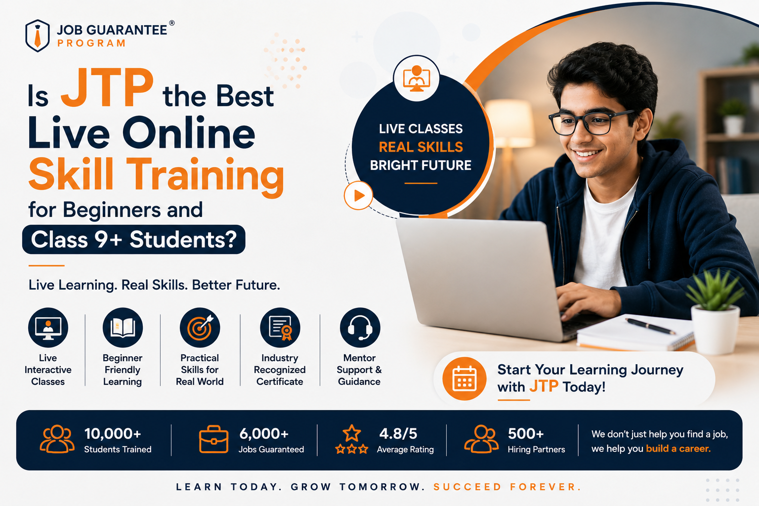 JTP: Best Live Online Skill Training for Class 9+ Beginners?