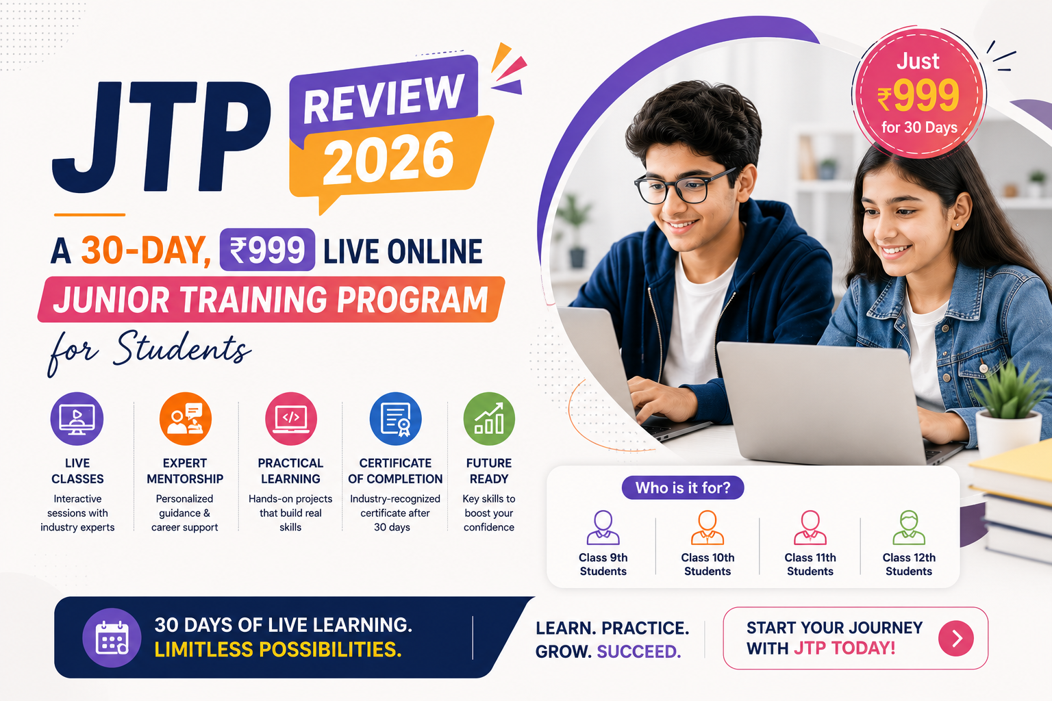 JTP Review: 30-Day ₹999 Live Online Training for Students