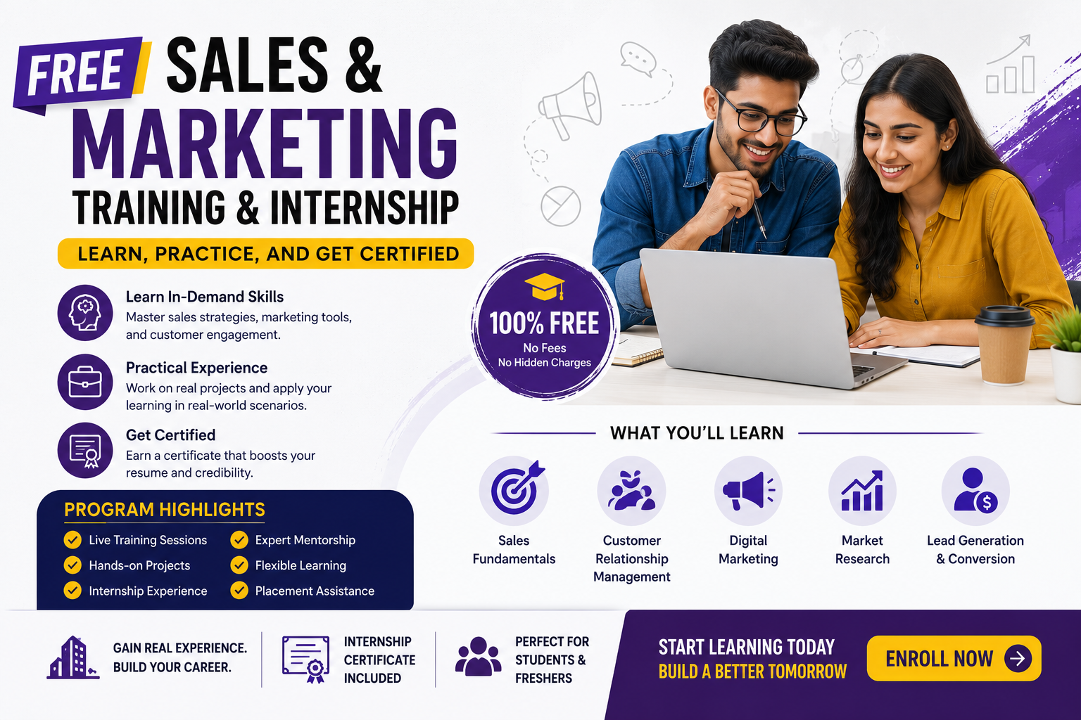 Free Sales & Marketing Training & Internship (Certified)
