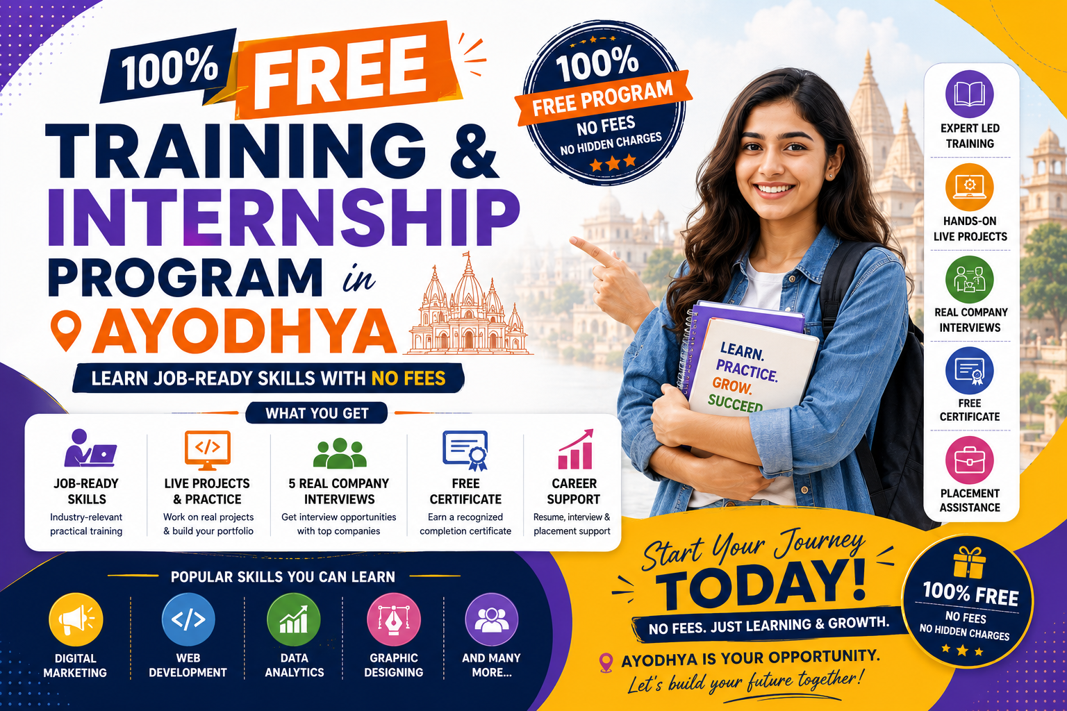 100% Free Training & Internship Program in Ayodhya