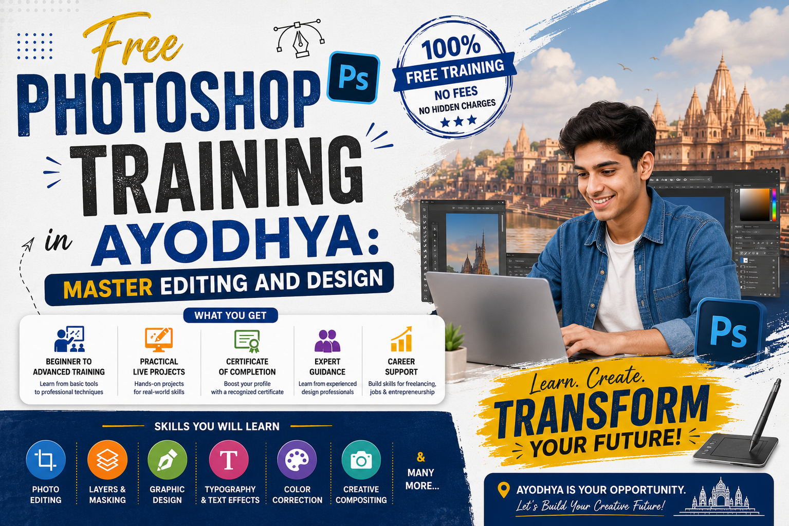 Free Photoshop Training in Ayodhya | Editing & Design