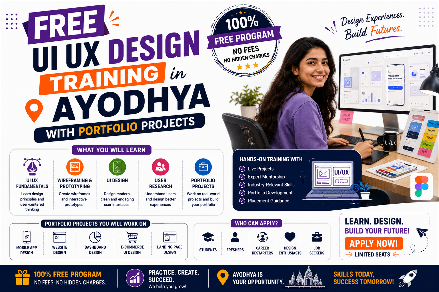 Free UI UX Design Training in Ayodhya | Portfolio Work