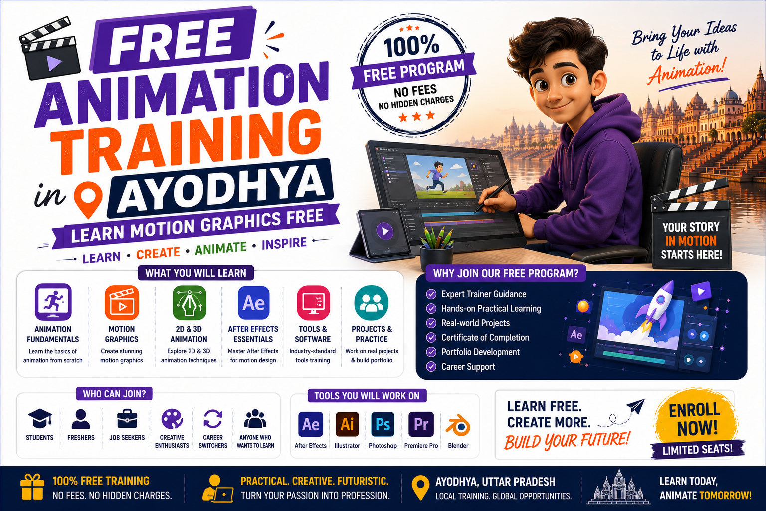 Free Animation Training in Ayodhya | Motion Graphics