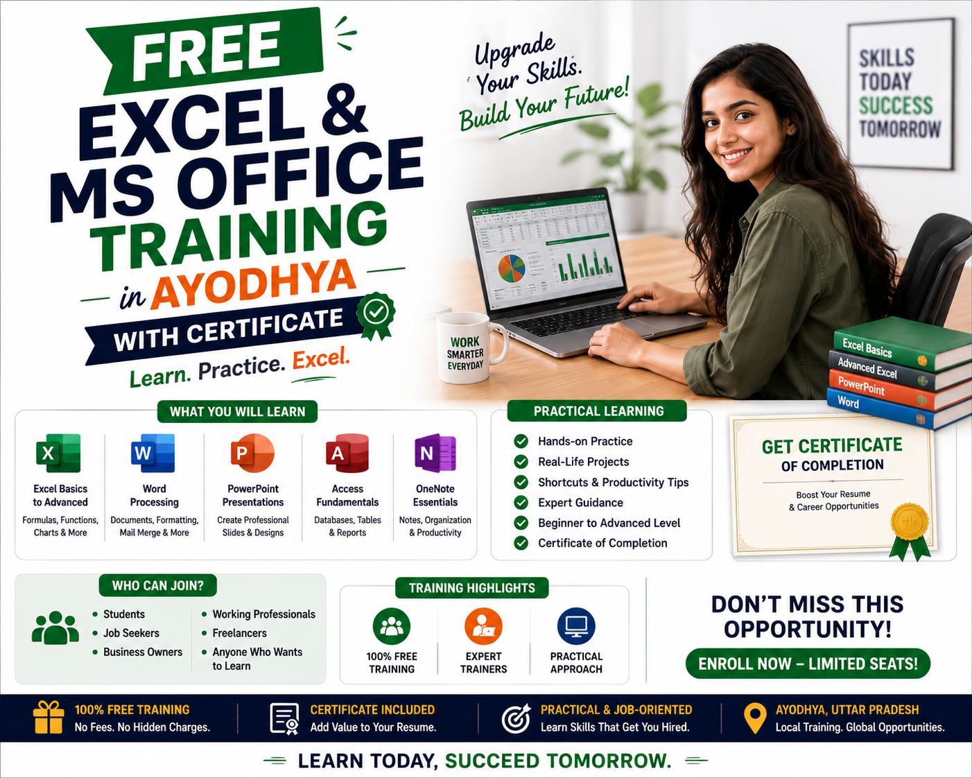 Free Excel & MS Office Training in Ayodhya | Certificate