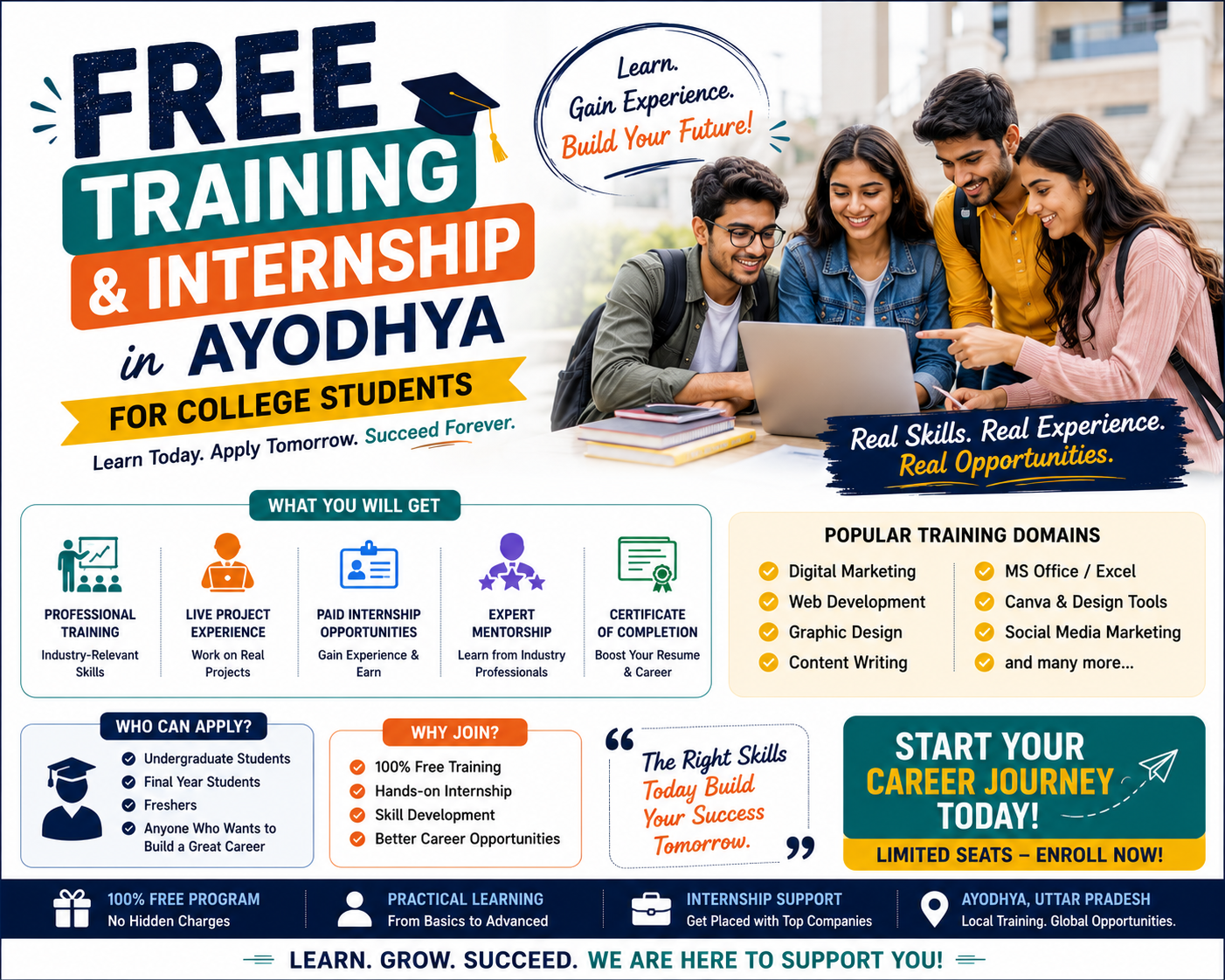Free Training & Internship in Ayodhya | College Students