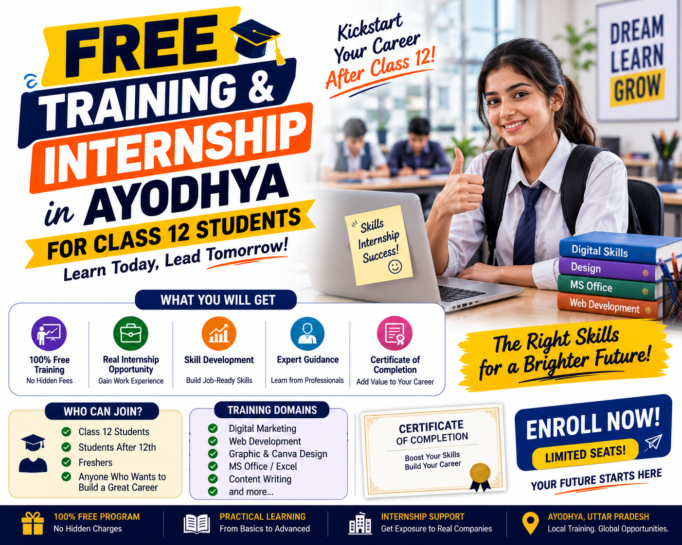 Free Training & Internship in Ayodhya | Class 12 Students